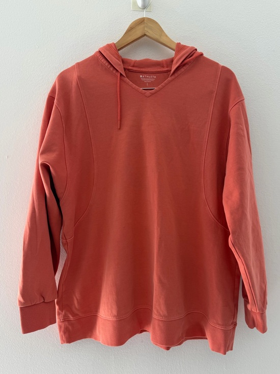 Tops - Athleta Women’s Large Coral Hoodie Pullover V Neck Relaxed Athleisure Sweatshirt